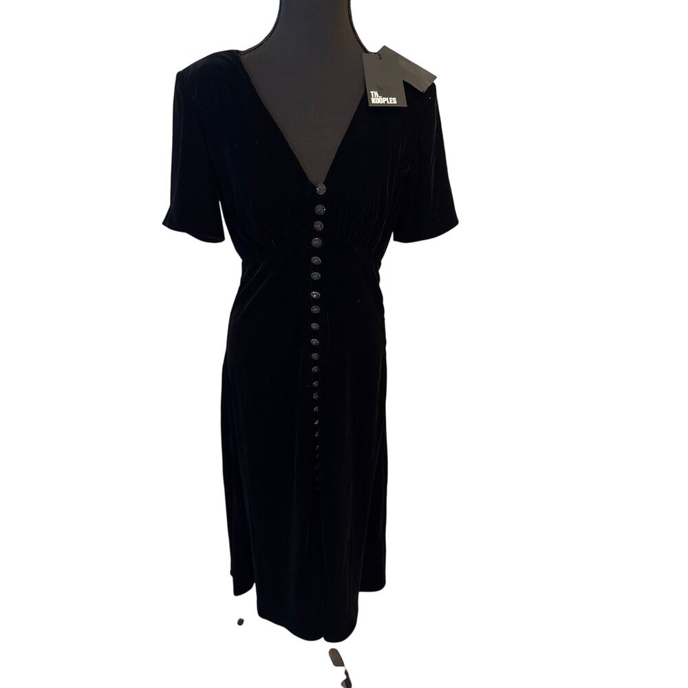 The Kooples NWT size S black velvet cocktail dress. No defects. MSRP $445